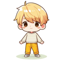 cartoon boy with blonde hair and yellow pants png