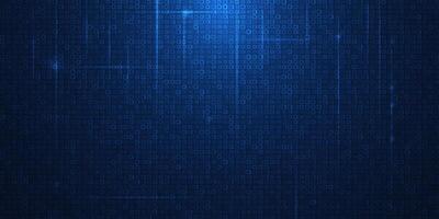Binary Code and grid pixel pattern. Illustration element with square, geometric mosaic, texture on dark blue color. Design for digital datum, technology background vector