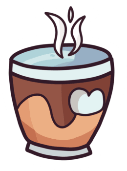 uma gradiente Castanho copo com uma luz azul topo mostra Aumentar branco vapor. png