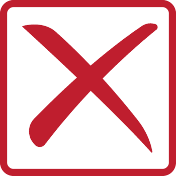 Cross symbol, large red X symbol inside a red-bordered square, commonly used to indicate something is incorrect, not allowed, or a wrong answer. png