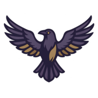 uma Raven com Está asas espalhar Fora png