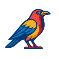 uma colorida pássaro com uma azul bico e vermelho e amarelo penas png