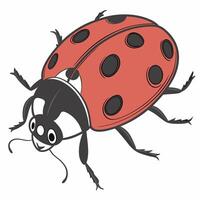 Cute red ladybug. Illustration isolated on white background.Side view. vector