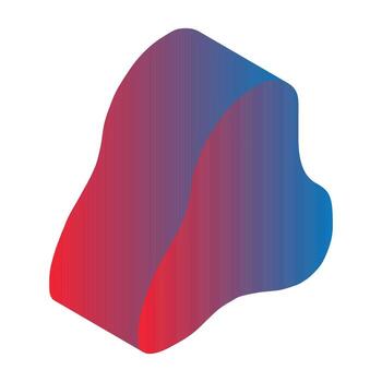 resumen garabatear estilo 3d forma elemento en brillante dibujos animados azul rojo degradado color en antecedentes vector