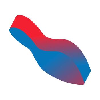 Abstract 3d figure element in childish style in bright cartoon gradient color on white background vector