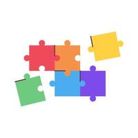 Puzzle pieces in in LGBTQ pride flag colors. Pride month. illustration. vector