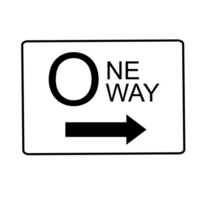 one way sign with arrow on transparent background png