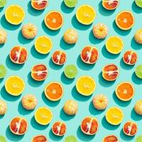 Summer fruits top view, bright juice citrus, lemon, orange, tangerine and lime. Healthy fruit food. photo