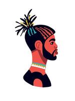 stylish profile of a black teenager vector