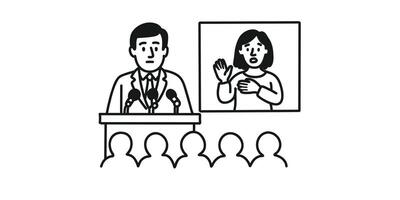 man communicating in sign language vector