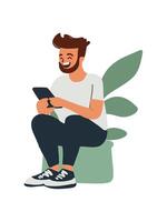 man with smartphone vector