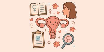 gynecology and female health sketch vector