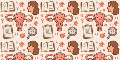 women s health seamless pattern vector