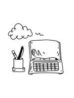 creative cartoon workspace design vector