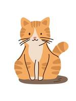 red kitten in cartoon style vector