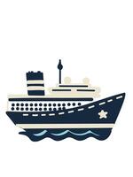 minimalist nautical ship design vector