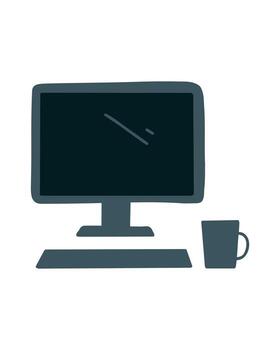 Modern workspace with computer setup vector
