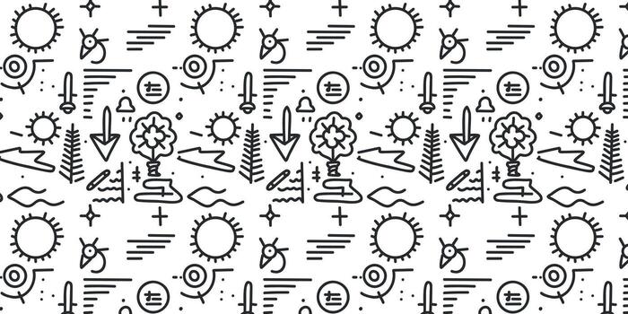 Fun seamless pattern with doodle elements for a lighthearted atmosphere vector