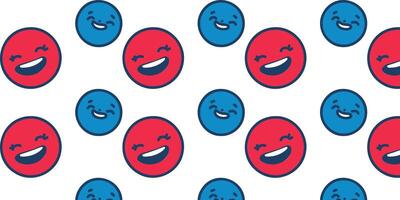 seamless pattern with colorful smiling faces vector