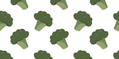 Seamless pattern with green broccoli vector