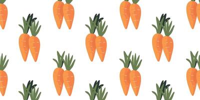 Seamless pattern with fresh carrots vector