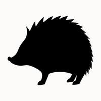 Hedgehog silhouette logo. Black icon hedgehog isolated on white background. Illustration side view. vector