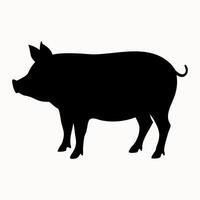 Pig silhouette logo. Black side icon pig isolated on white background. Illustration. vector
