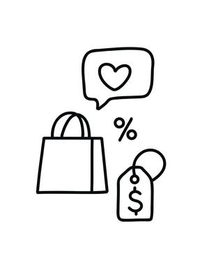 shopping with discount, favorite purchase