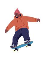 urban street boy on board vector