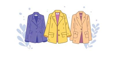 colorful jacket set vector