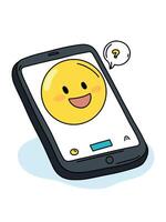 smartphone smiley face vector