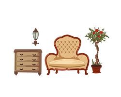 vintage retro furniture vector