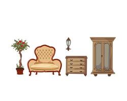 retro furniture art vector