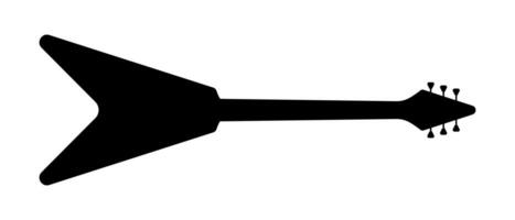 Trance acoustic guitar silhouette. Arrow shaped electric tool musical instrument with musical and bass capabilities as well compositions vector