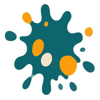 resumen verde azulado y naranja gota con dispersado puntos vector