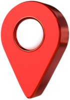 3D red pin GPS location map. for designing pointer navigation on maps, marking locations. png