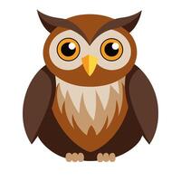 Cartoon owl. Isolated illustration on white background. vector