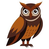 Brown owl . Isolated illustration on white background vector