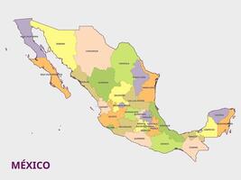 Map of Mexico with Provinces vector