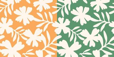 Seamless pattern with abstract flower silhouettes. vector