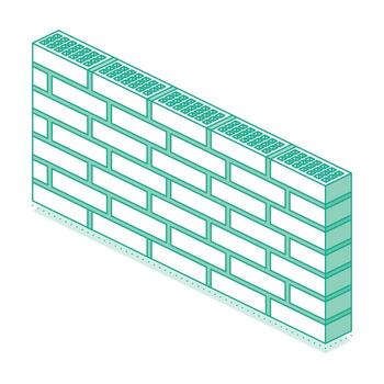 isométrica ladrillo pared. concepto de construcción, edificio estructura, albañilería, y arquitectónico diseño con un modelo de rectangular ladrillos ilustración. vector