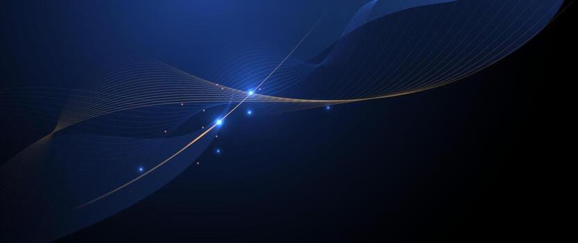 Abstract motion of curve lines, light shiny, glow effect. Illustration design. Bright gold wave, wavy line pattern. Design for technology background vector