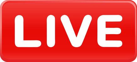 red Live streaming Social media solated 3D plastic icon vector