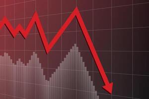 Simple Presentation of Red Arrow Depicting Economic Recession and Financial Downturn vector