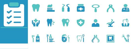 Editable dentistry icons for clinics, apps, and medical presentation vector