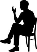 Relaxed Sitting Pose Silhouette Icon vector