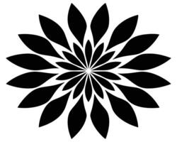 Elegant Black Mandala Flower Design A Symmetrical, Intricate, and Serene Floral Illustration for Print and Digital Use vector