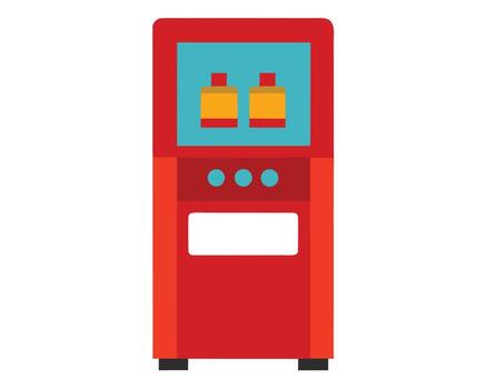 Red Modern Beverage Dispenser Machine, Dispensing Drinks in a Clean and Efficient Setting, Minimalist Style vector