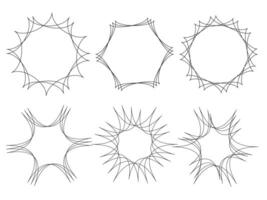 Collection of six ornate geometric floral decorative frames vector