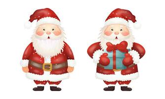 Two cute Santa Claus characters vector